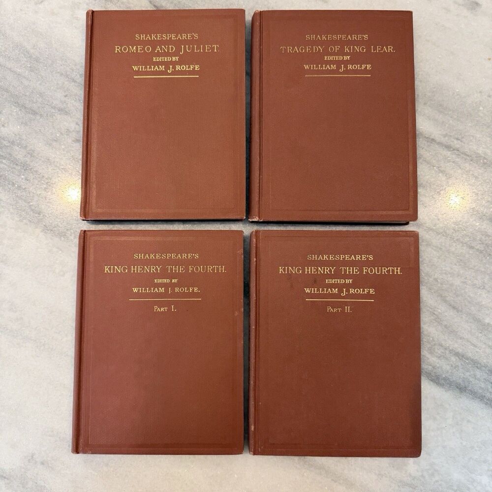 Lot Of 4 Shakespeare’s Plays Edited By William J. Rolfe Romeo & Juliet Antique